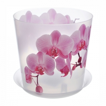 Кашпо для орхидеи ДЕКО орхидея розовая 2,4 л с подставкой