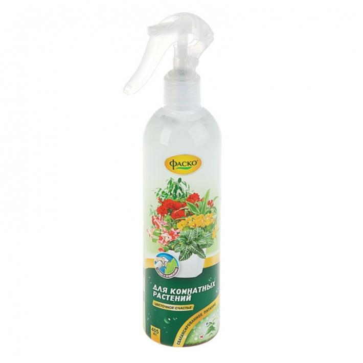 Удобрение-спрей для всех комнатных растений Цветочное счастье Фаско 405 мл