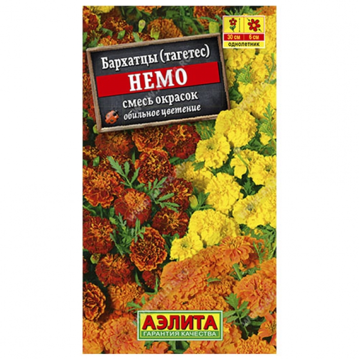 Бархатцы Немо, смесь окрасок