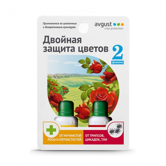 Препарат для защиты цветов от вредителей Чистоцвет + Биотлин Avgust 10 мл + 10 мл