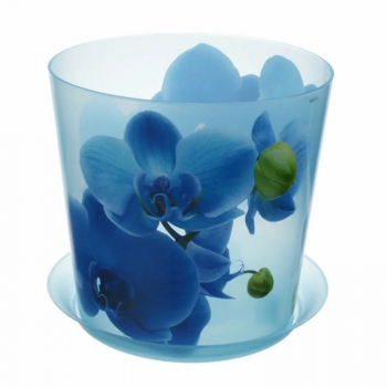 Кашпо для орхидеи ДЕКО орхидея голубая 2,4 л с подставкой