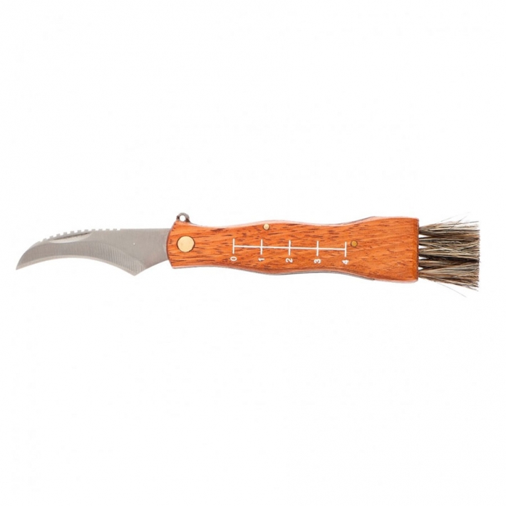 Нож грибника складной Palisad, 145 мм, деревянная рукоятка