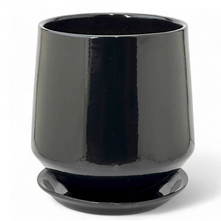 Горшок Глянец Виктория черный 13 см