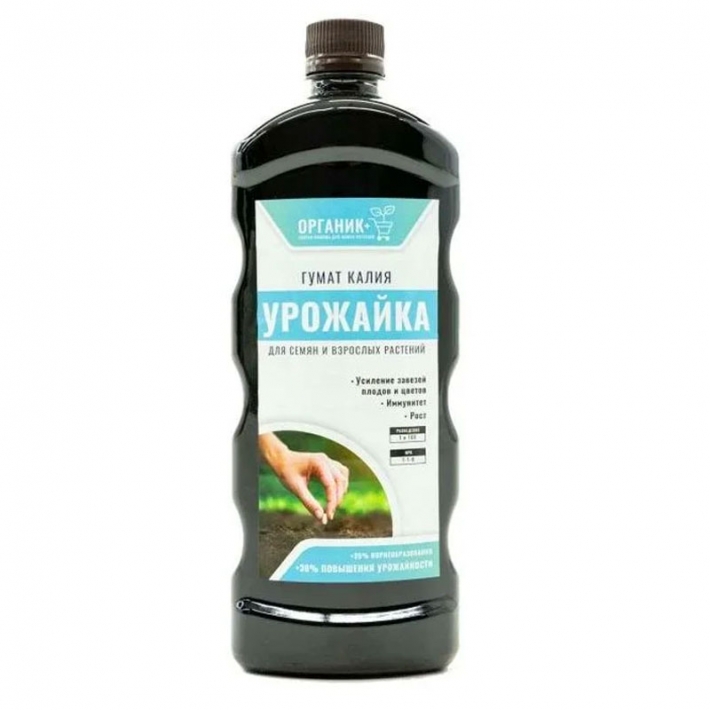 Удобрение органическое Урожайка Гумат Калия Органик+ 1 л