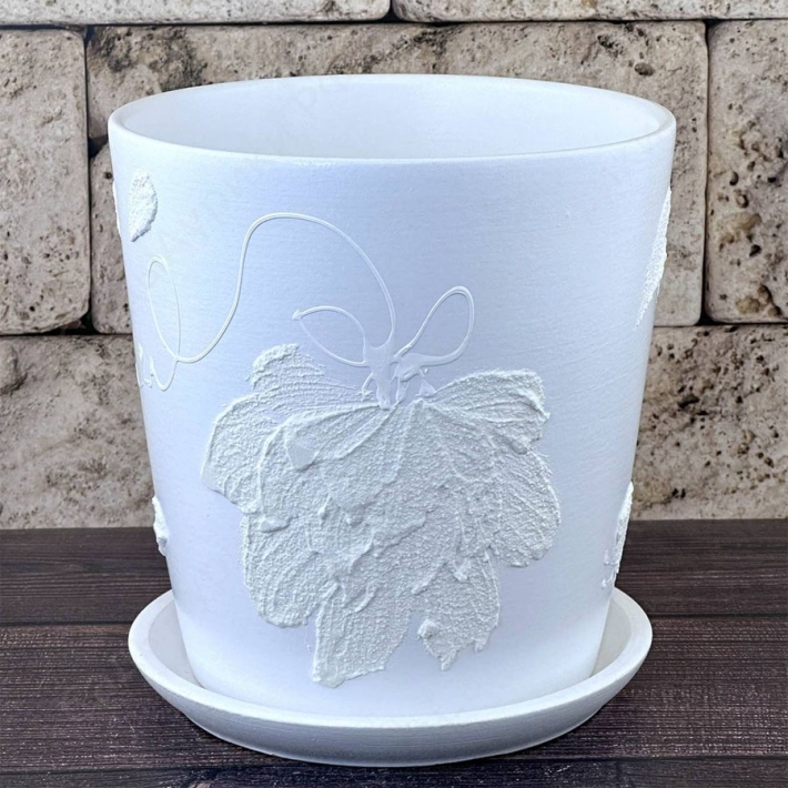 Горшок конус Жаклин белый 18 см