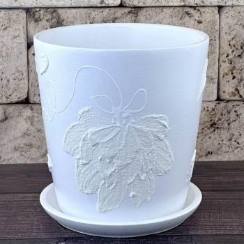 Горшок конус Жаклин белый 18 см