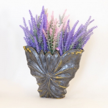 Кашпо, ваза глазурованная керамика Ракушка (темное)