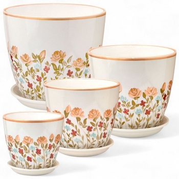 Комплект Роспись Бутон прованс из 4-х горшков