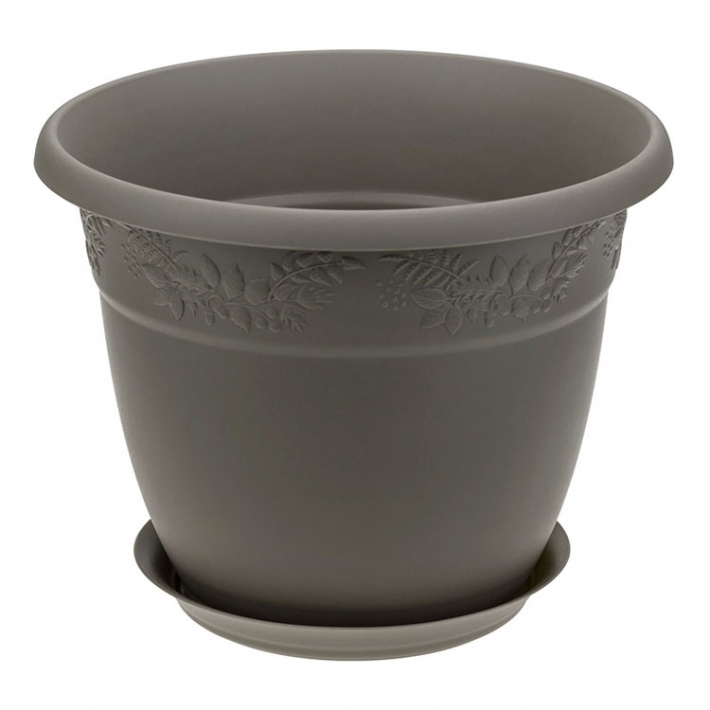 Кашпо РЯБИНА французский серый 1,4 л с поддоном