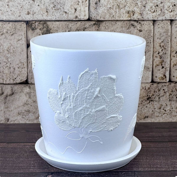 Горшок конус Жаклин белый 15 см