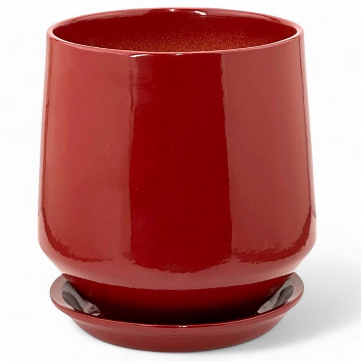 Горшок Глянец Виктория вишнёвый 13 см