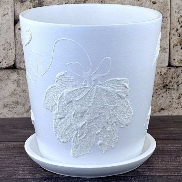 Горшок конус Жаклин белый 22 см