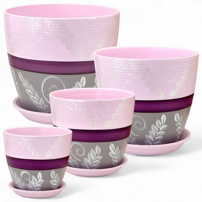 Комплект Роспись Бутон ивуар из 4-х горшков