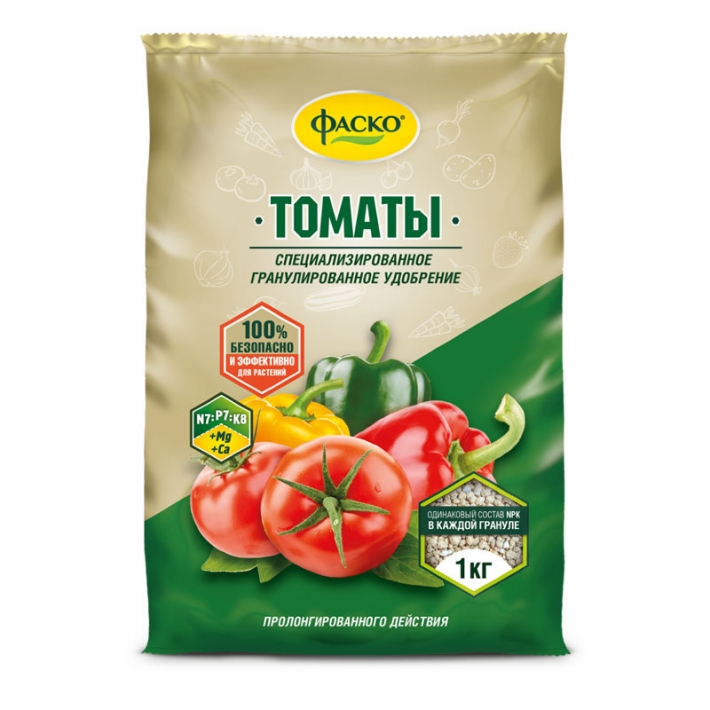 Удобрение сухое минеральное 5М-гранула Для томатов и перцев Фаско 1 кг