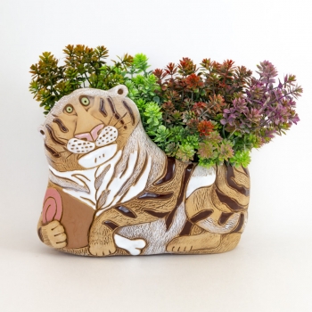 Кашпо для растений керамическое Тигр хищник