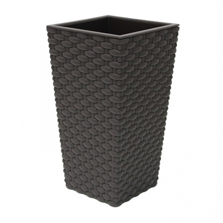 Кашпо РОТАНГ коричневый ротанг 260х260х457 мм