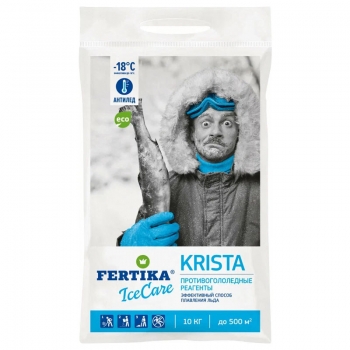 Противогололёдный реагент Фертика (антилёд) KRISTA (10 кг)