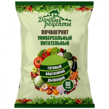 Дачные Рецепты Почвогрунт Универсальный питательный 60 л Фабрика грунтов