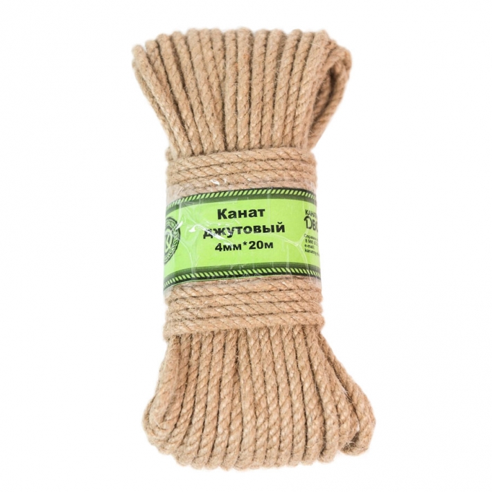 Канат джутовый 4 мм*20 м Канатный двор